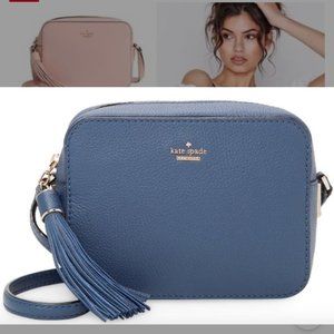 🔥 Kate Spade New York Kingston Drive Arla Leather Crossbody Bag BLUE - NWOT